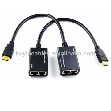 Extensor de cabo HDMI Extensor de HDMI sobre Cat5e / 6 Cabo HDMI Extender com pigtail, Tx + Rx / unidade, até 30m1080p